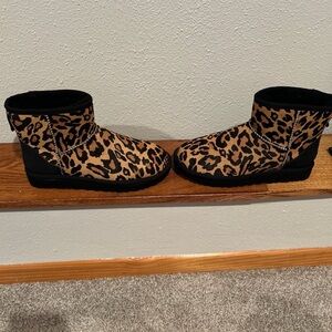 UGG Black and Tan Leopard Boots